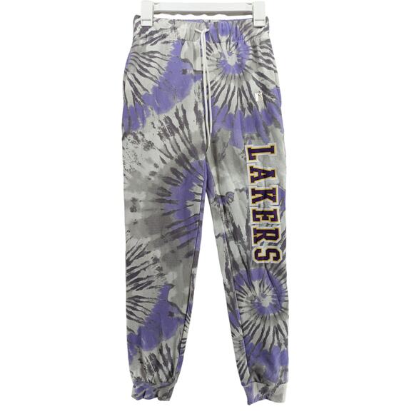 Los Angeles Lakers‎ Tie Dye Joggers Sweatpants XS Purple NBA LA Basketball Pants - Picture 1 of 10